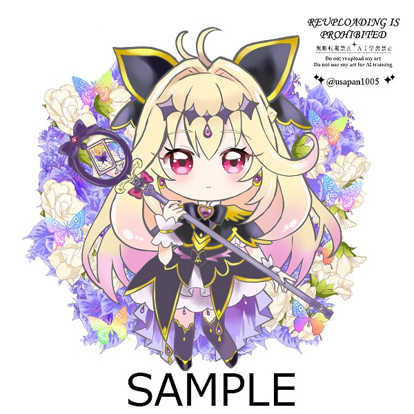 【匿名配送・非公式】キュアアルカナ・シャドウ(真顔)ヘアクリップ【たんプリ】