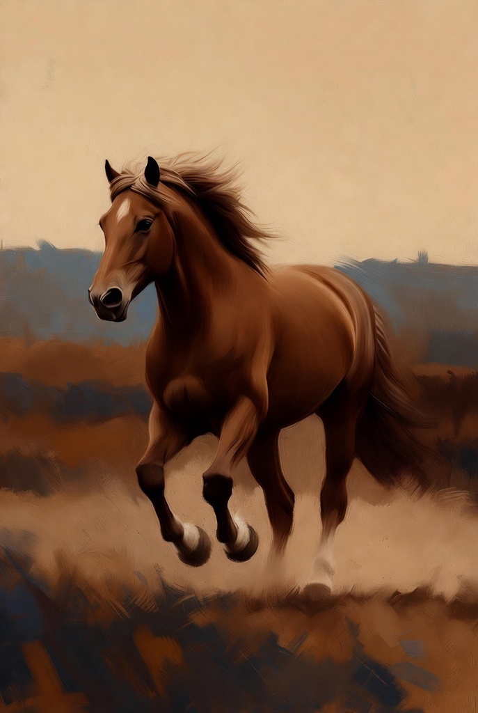 AI-Generated Brown Horse Art Video3 (High-Quality, Running)AI生成 茶色の馬のアート動画3(高画質・走る姿)