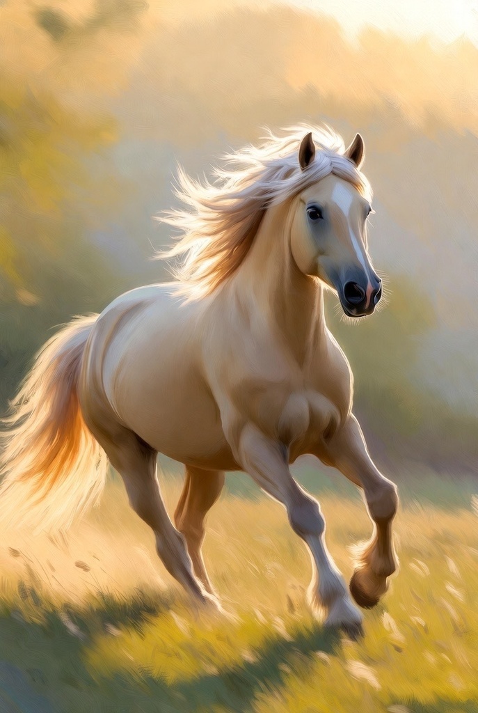 AI Horse Art Video Vol.4 | Cream Running AI生成 馬アート動画 Vol.4｜クリーム色・走る