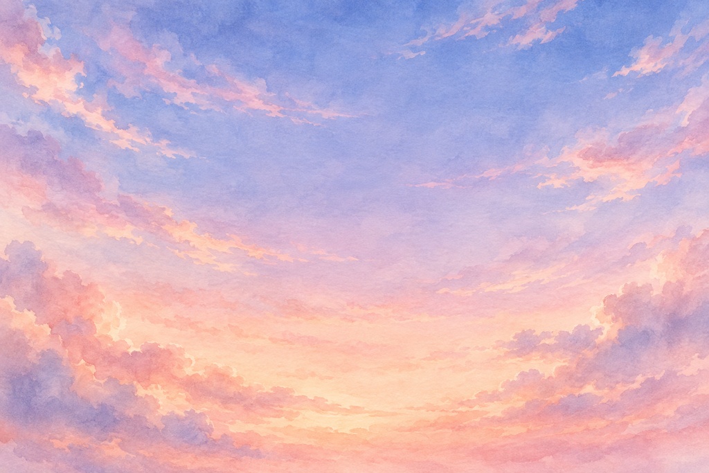【無料サンプル】空・雲・星空の水彩風背景 02【5枚セット】