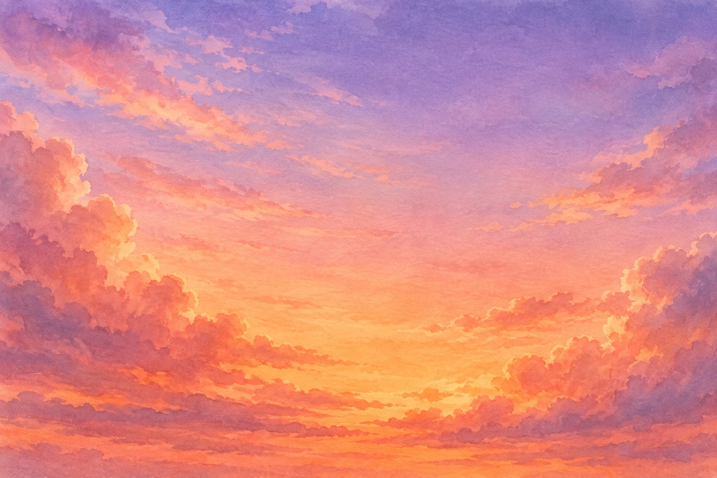 【無料サンプル】空・雲・星空の水彩風背景 02【5枚セット】