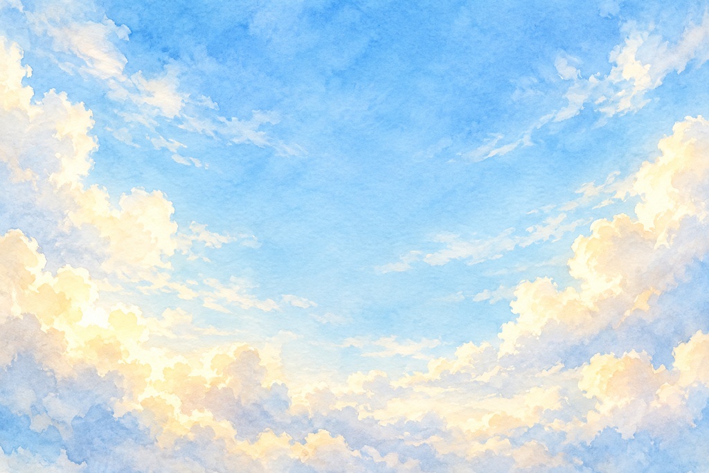【無料サンプル】空・雲・星空の水彩風背景 02【5枚セット】