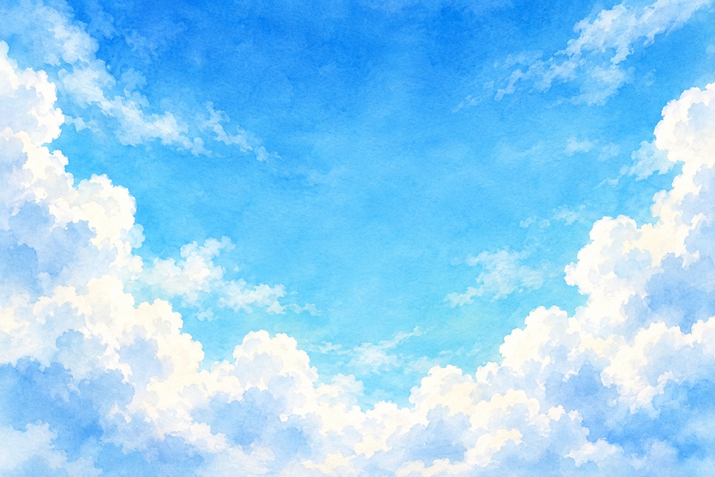 【無料サンプル】空・雲・星空の水彩風背景 02【5枚セット】