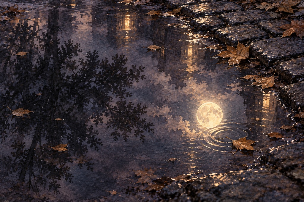 【無料サンプル】月が照らす10の水辺【幻想水彩背景素材】