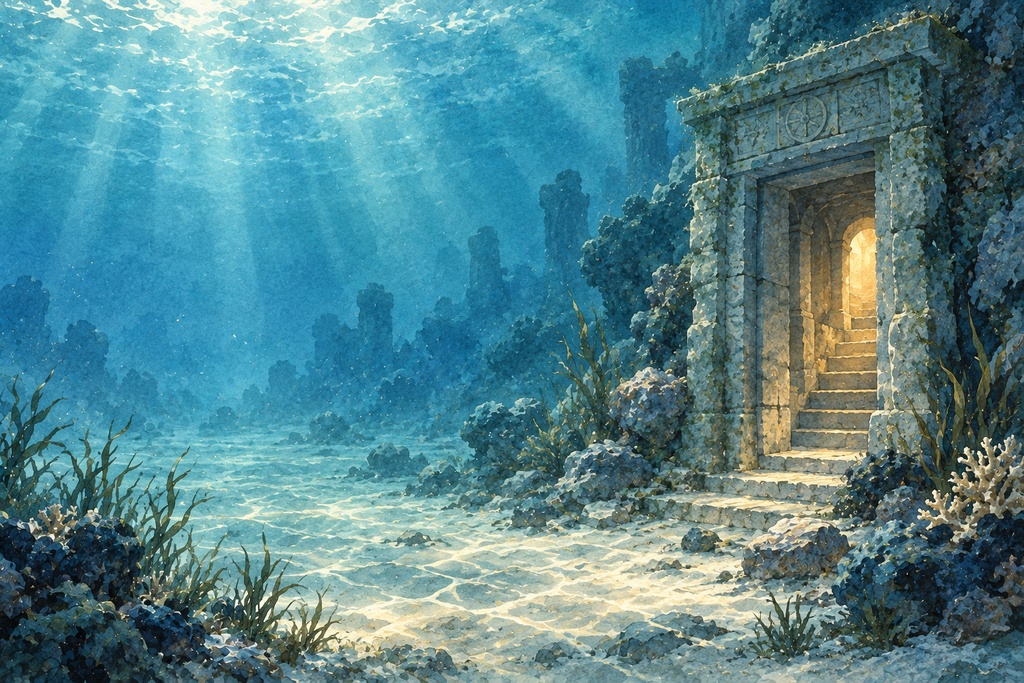 【無料サンプル】10の秘密の入口【幻想水彩背景素材】
