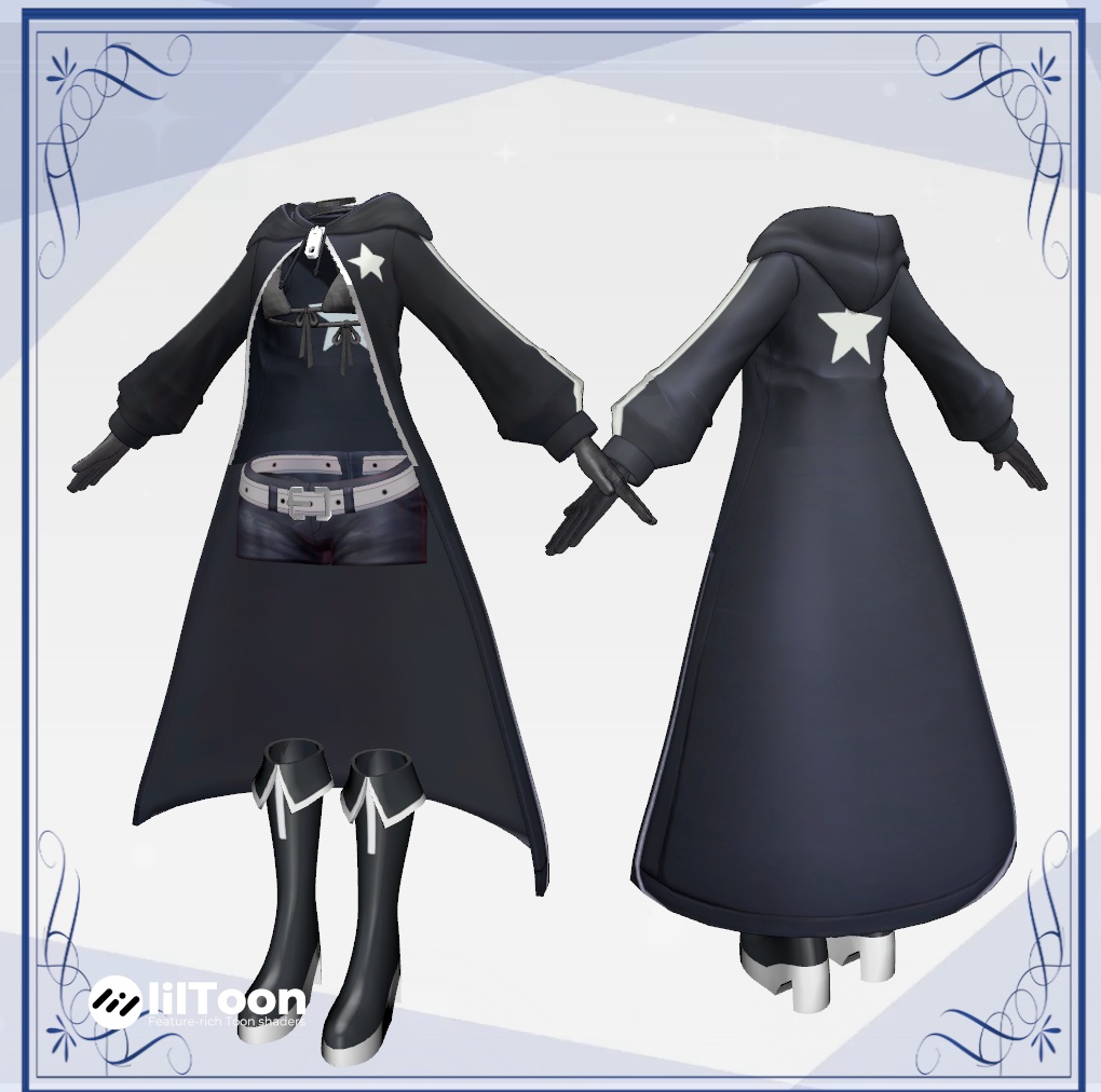【無料】ブラック★ロックシューターコスプレ衣装(VRChat)