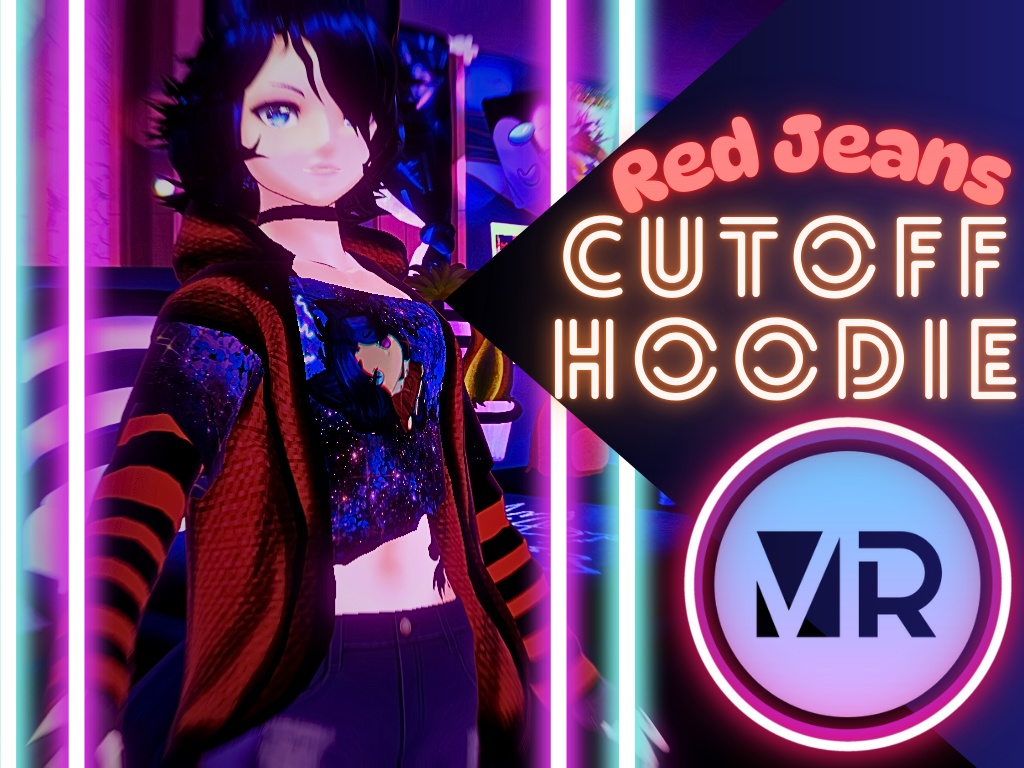 [VRoid] Red Jeans Cut Off Hoodie