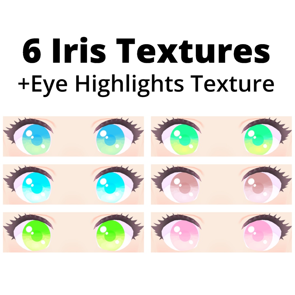 【VRoid】 iris textures for eyes + eye highlights texture