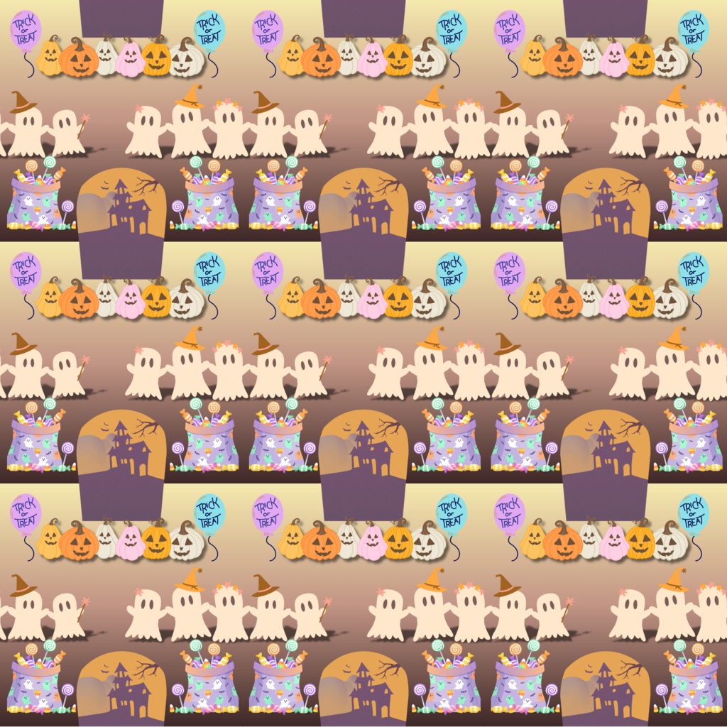 4枚のハロウィンデジタルペーパー