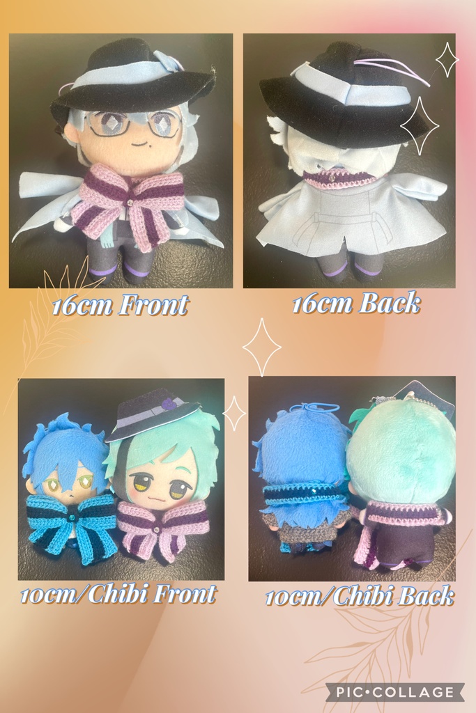 【10/16cmぬい・ちびぐるみ対応】輝く魔法石のフェイクリボンマフラー(全8色)