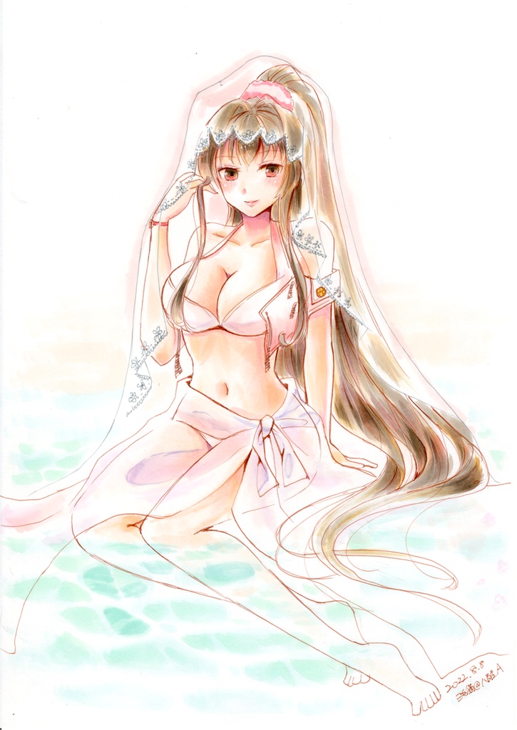 【艦これ】大和（B5サイズ原画、額つき）