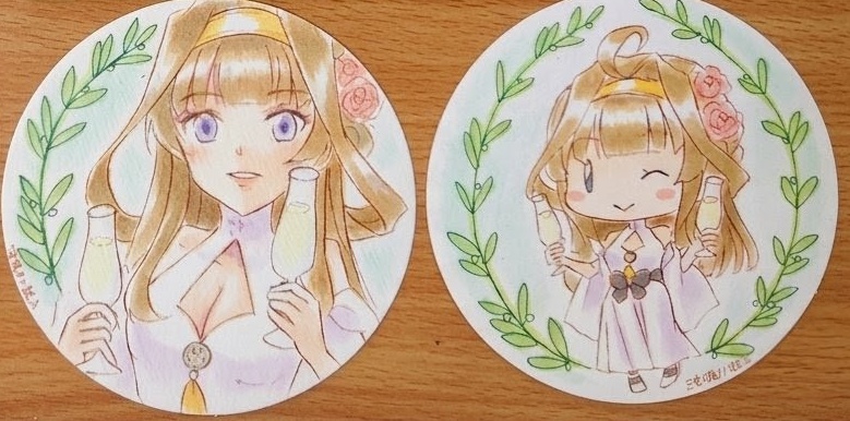 【艦これ】金剛手描きコースター2枚セット