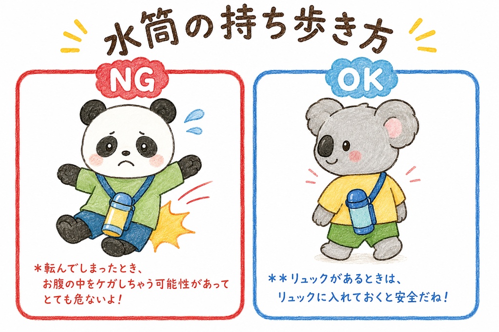 水筒の正しい持ち歩き方‼︎