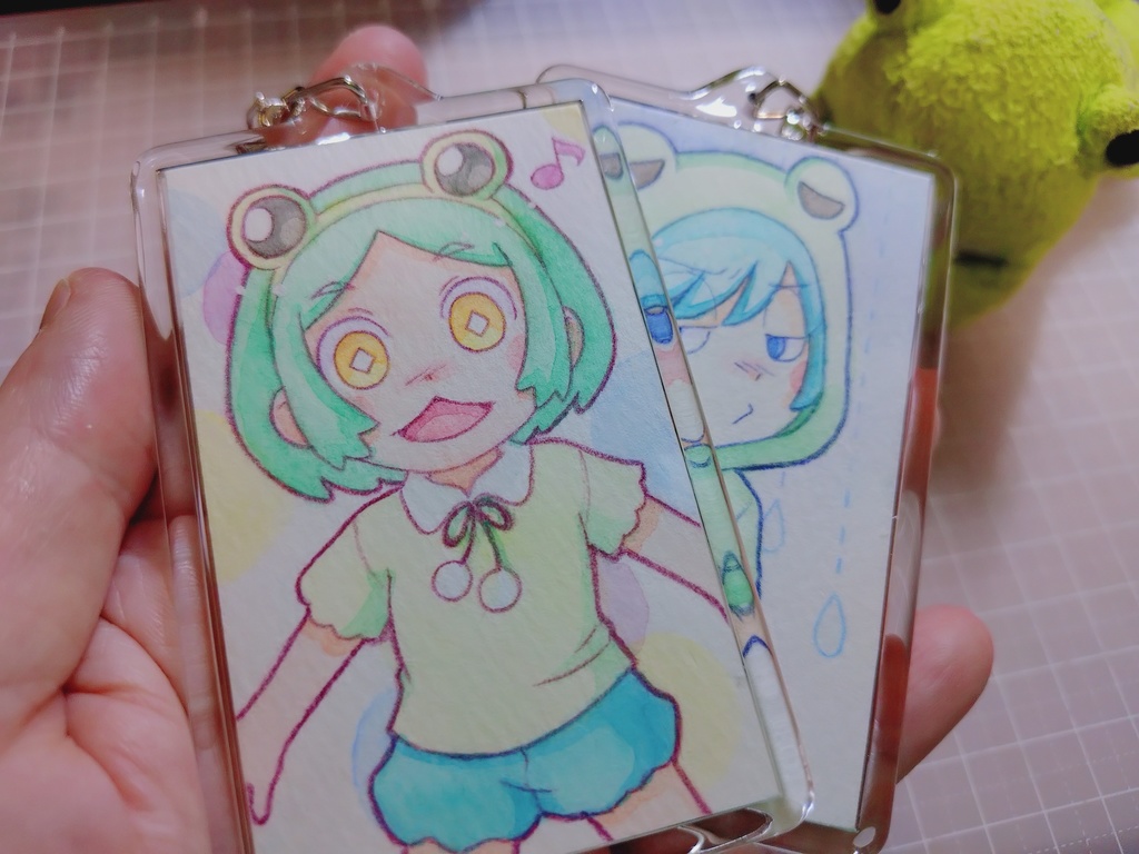 ♫カエルっ子 原画キーホルダー♫(送料込)