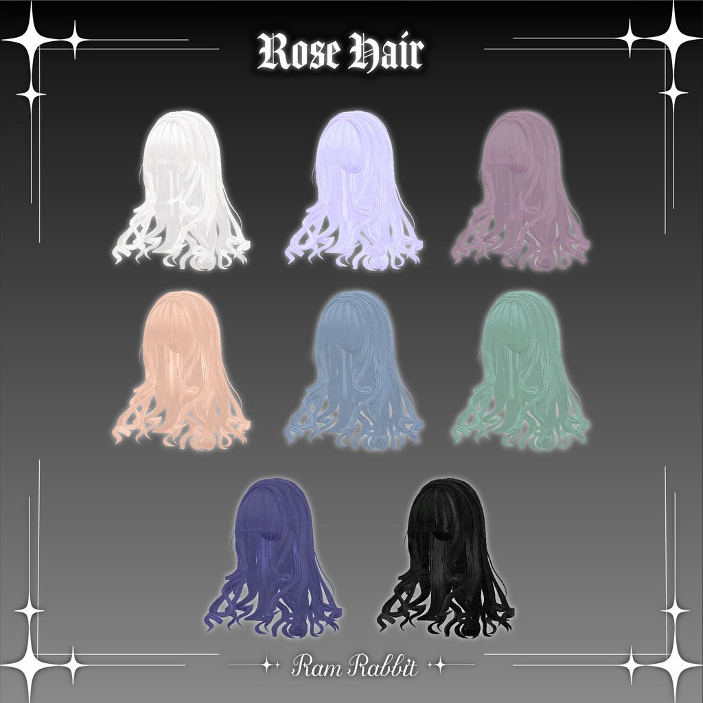 【9アバター対応】RoseHair【VRChat】