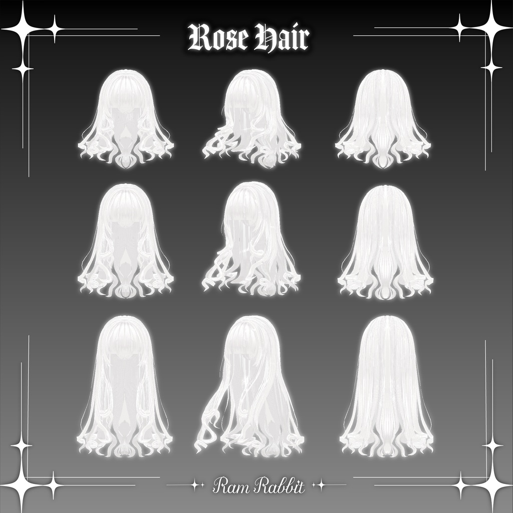 【9アバター対応】RoseHair【VRChat】