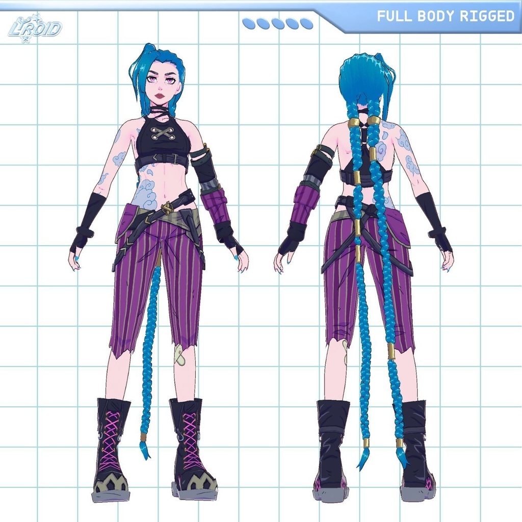 Jinx Pre-made 3D VRM Model | VTuber & VRChat Avatar【3Dモデル】