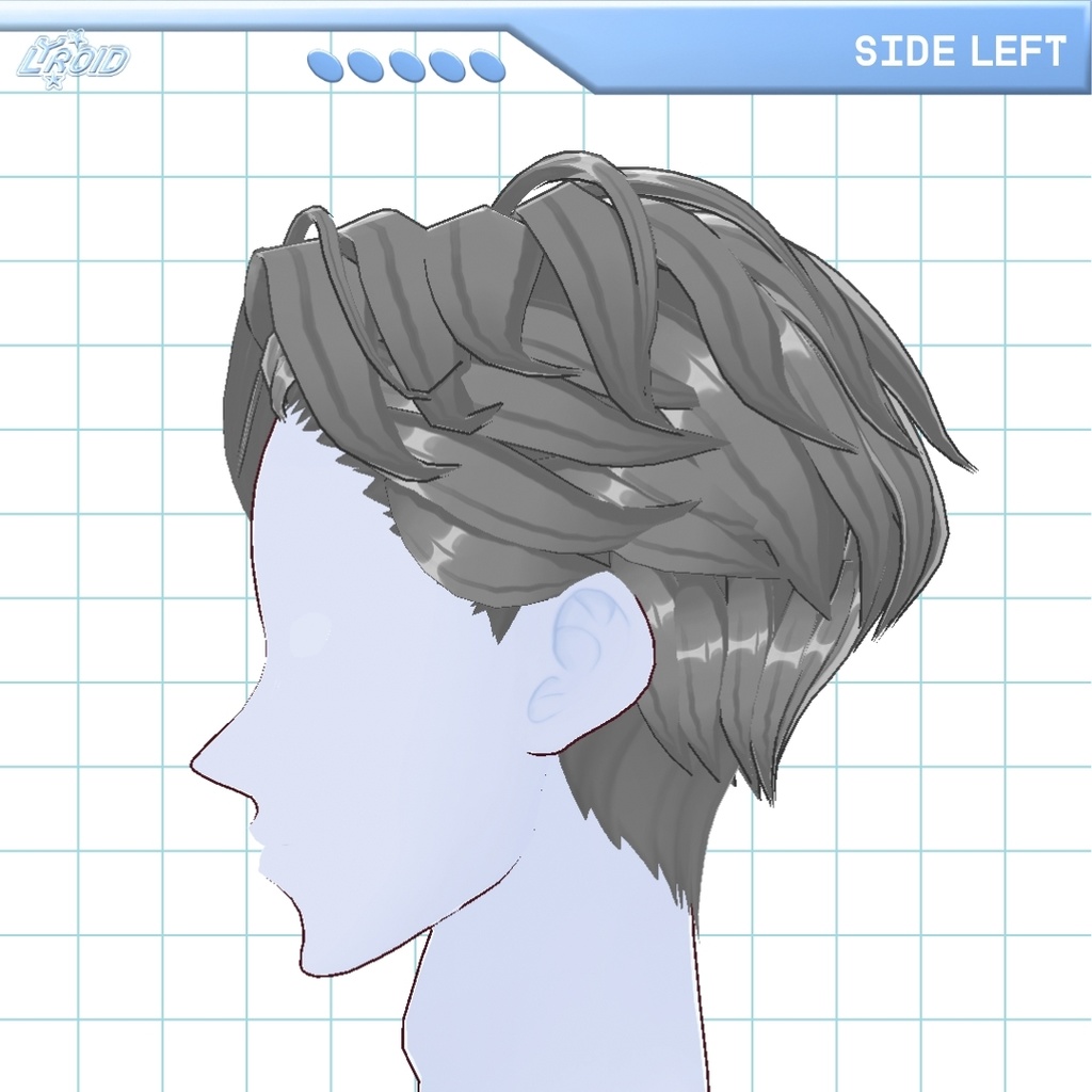 【VRoid】Hair Preset | Middle Part Flow Male Hairstyle | 中間部分の男性の髪のプリセット
