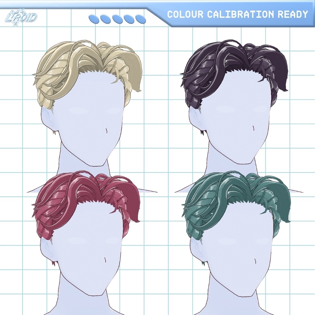 【VRoid】Hair Preset | Middle Part Flow Male Hairstyle | 中間部分の男性の髪のプリセット