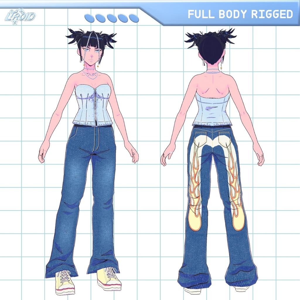 Xenia Y2K Pre-made 3D VRM Model | VTuber & VRChat Avatar【3Dモデル】