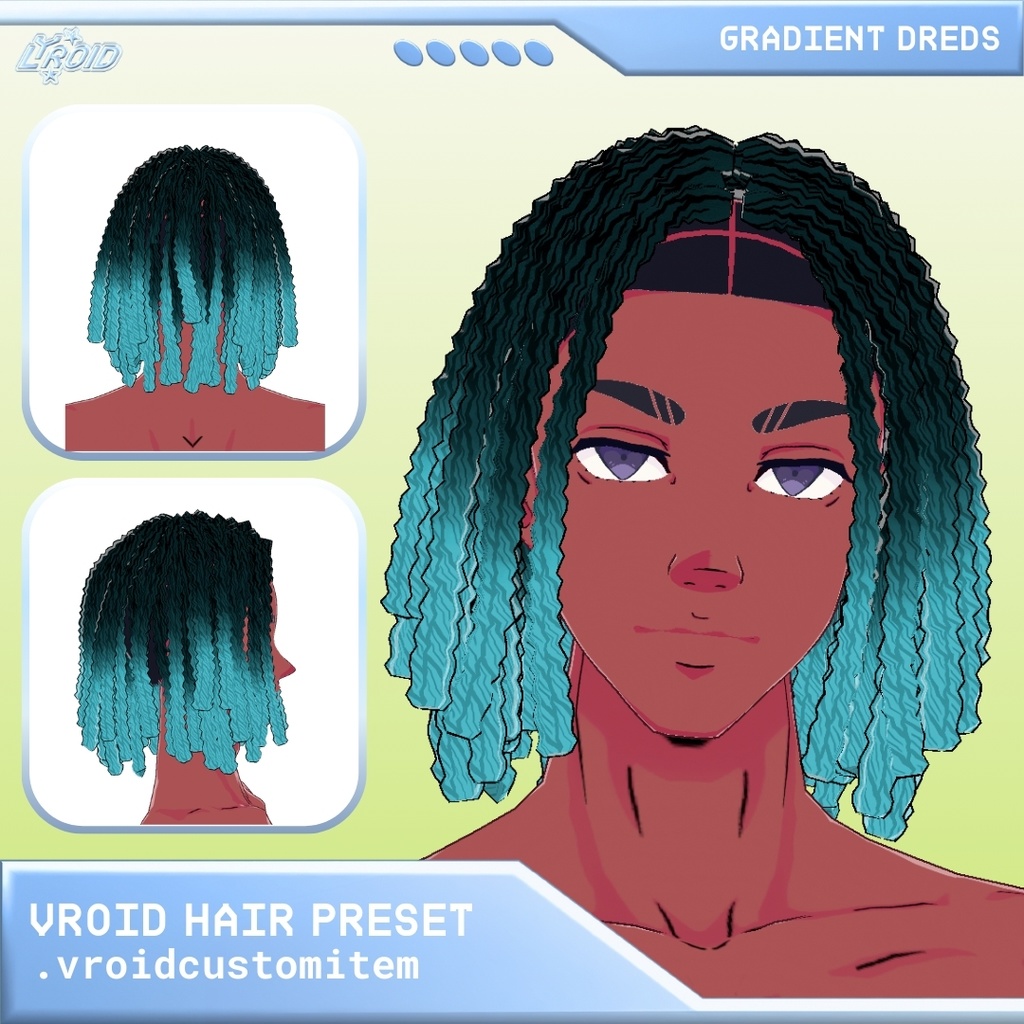 【VRoid】Hair Preset | Gradient Locs Hairstyle | 髪のプリセット