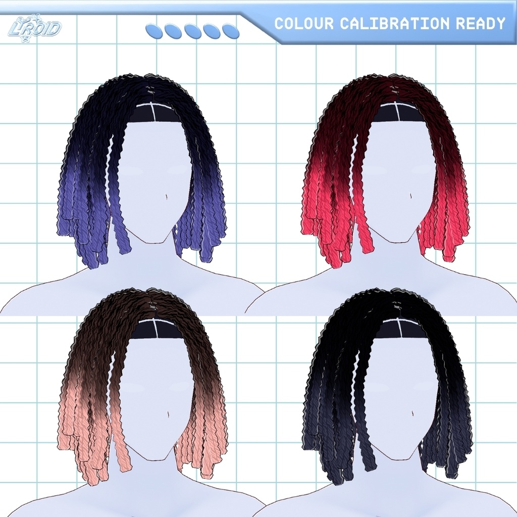 【VRoid】Hair Preset | Gradient Locs Hairstyle | 髪のプリセット
