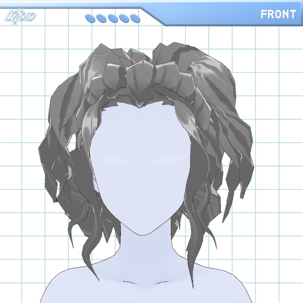 【VRoid】Hair Preset | Fluffy High Curly Ponytail | 髪のプリセット