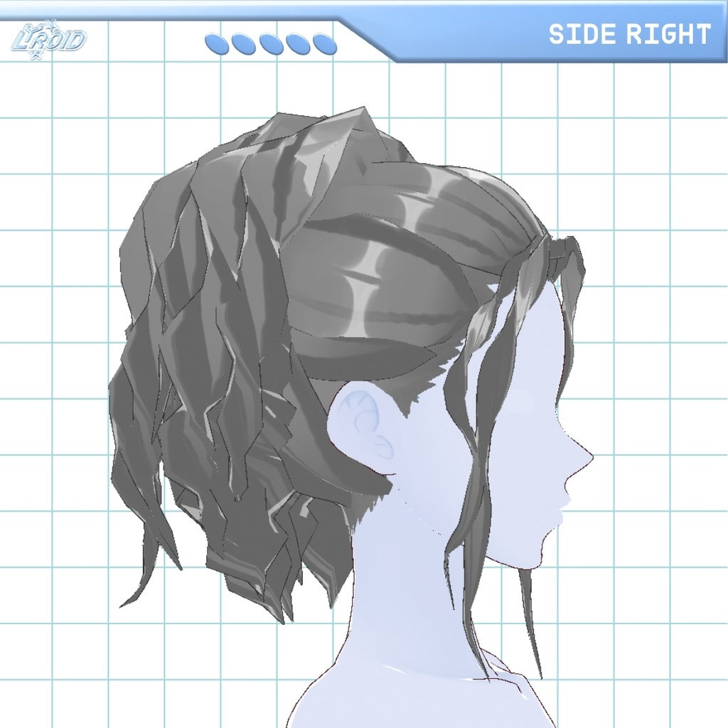 【VRoid】Hair Preset | Fluffy High Curly Ponytail | 髪のプリセット