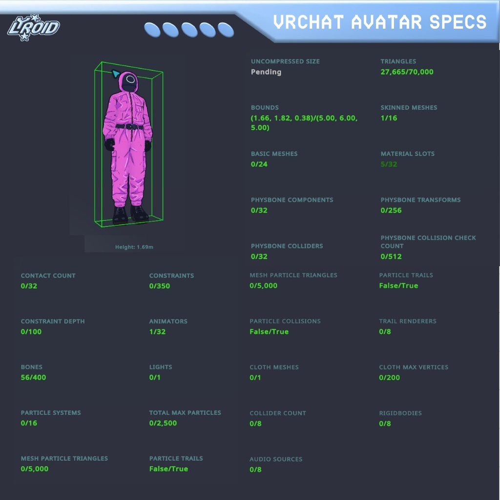 Squid Game Soldier Pre-made 3D VRM Model | VTuber & VRChat Avatar 【3Dモデル】