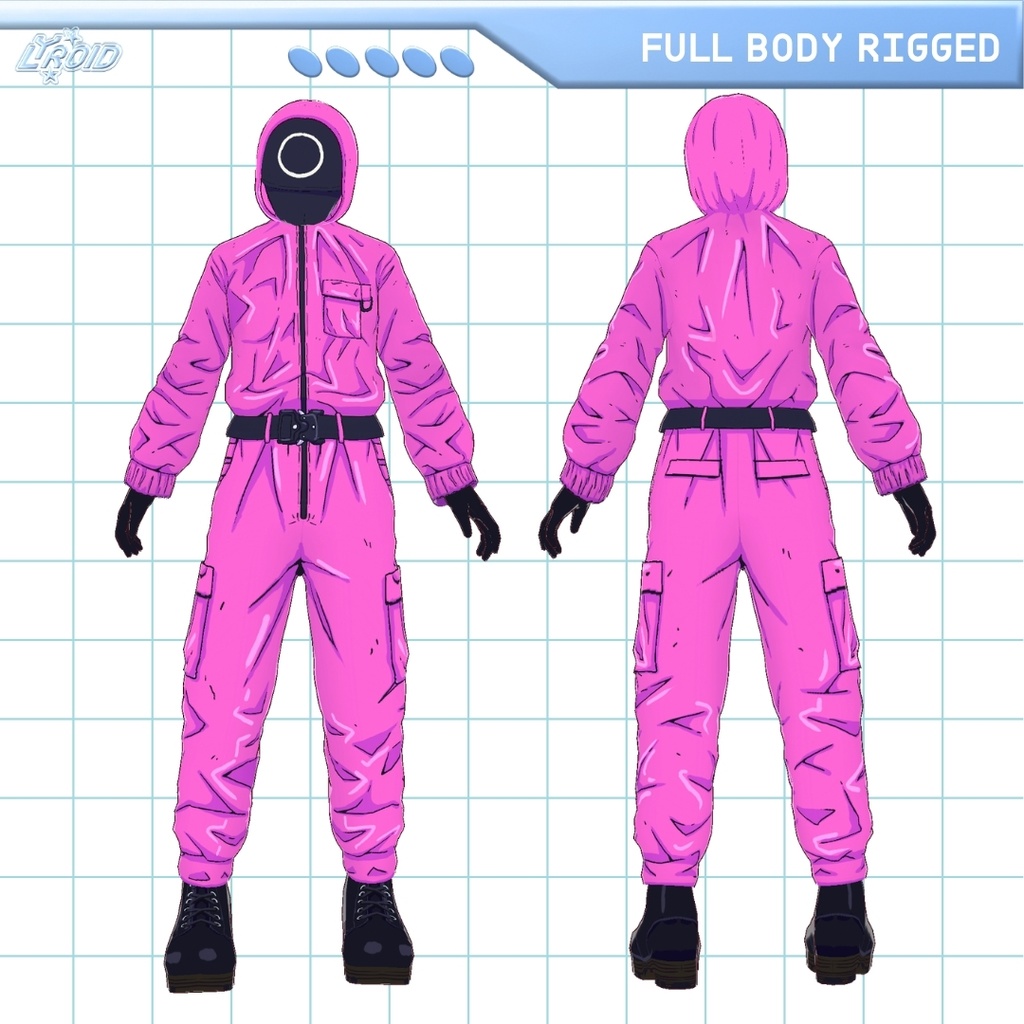 Squid Game Soldier Pre-made 3D VRM Model | VTuber & VRChat Avatar 【3Dモデル】