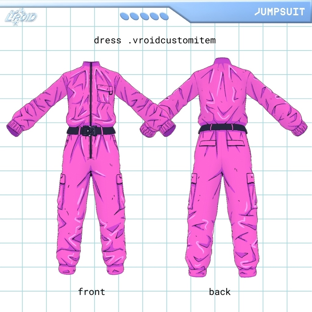 Squid Game Soldier Pink Uniform 【VRoid Outfit】 | VRoid Clothes & Textures | イカゲームソルジャーピンクユニフォーム 【VRoid 服】