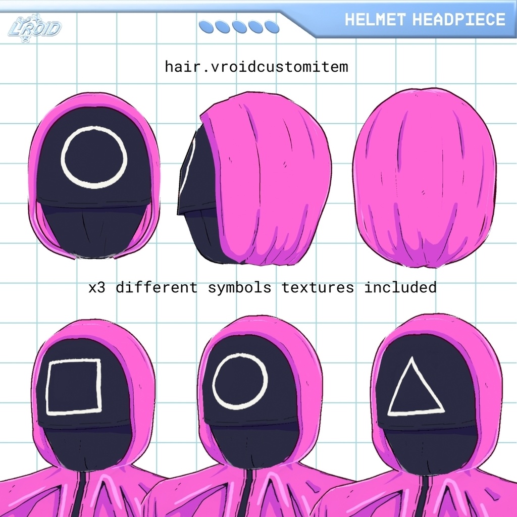 Squid Game Soldier Pink Uniform 【VRoid Outfit】 | VRoid Clothes & Textures | イカゲームソルジャーピンクユニフォーム 【VRoid 服】