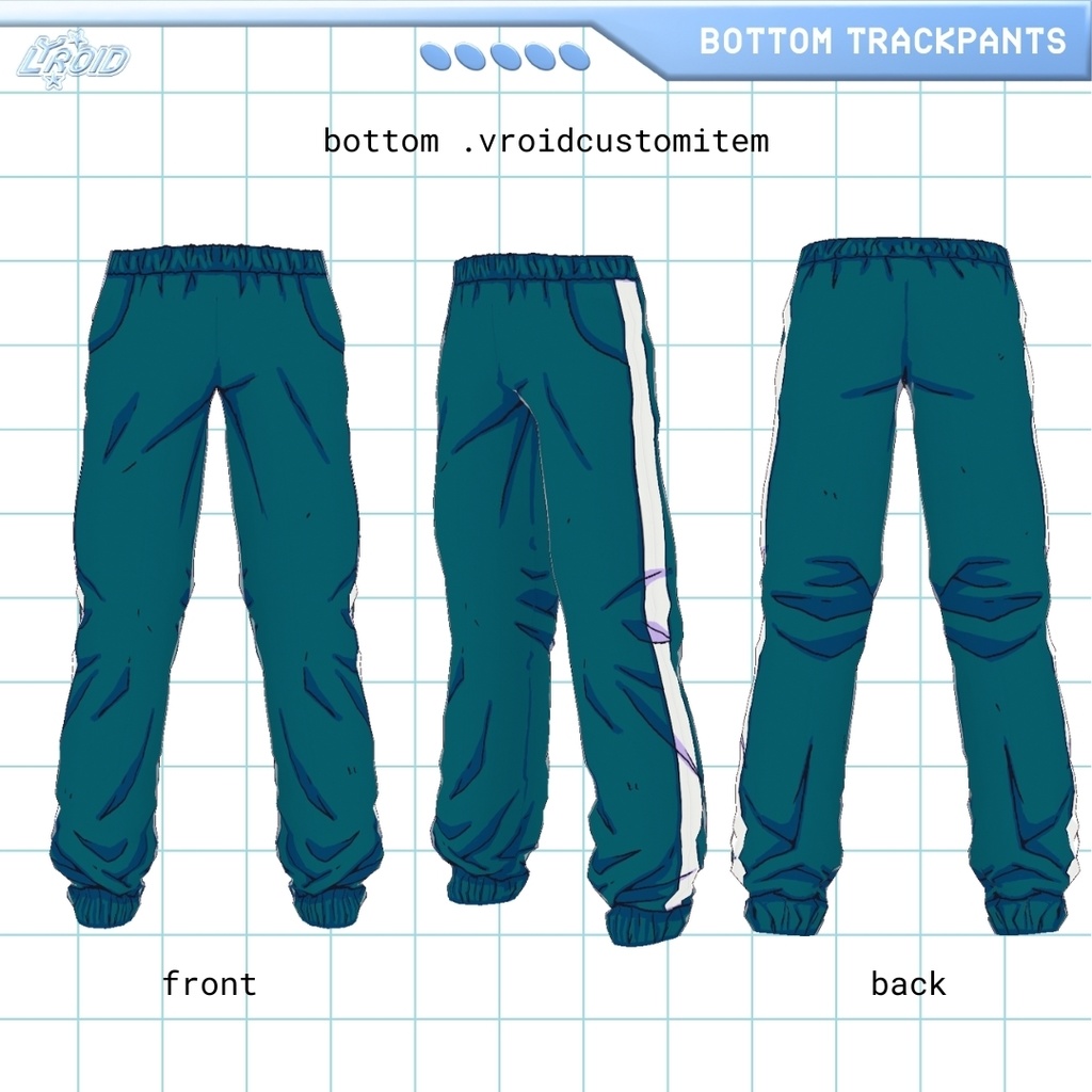 Squid Game Player Green Tracksuit 【VRoid Outfit】 | VRoid Clothes & Textures | イカゲームプレイヤー グリーン トラックスーツ 【VRoid 服】