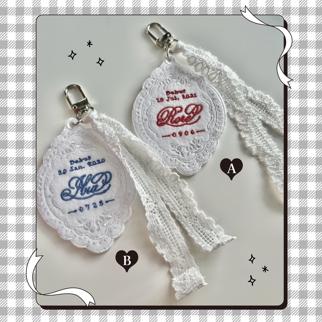 刺繍フェルトキーホルダー