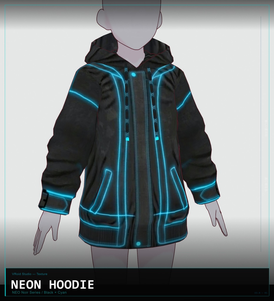 【VRoid texture】NEON HOODIE//ネオンパーカー