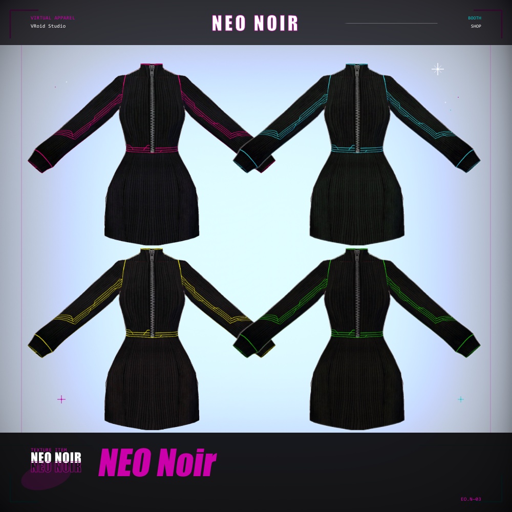 BLACK NEON DRESS // ブラックネオンワンピース