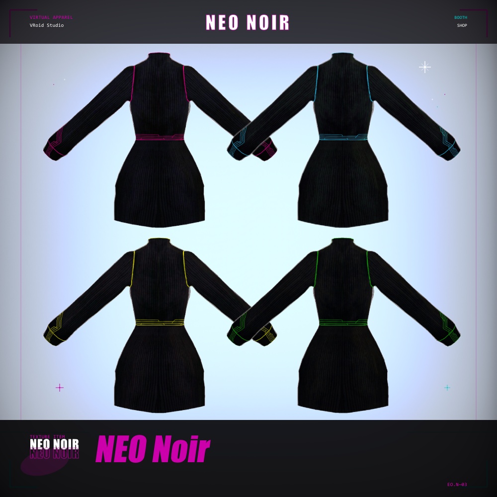 BLACK NEON DRESS // ブラックネオンワンピース