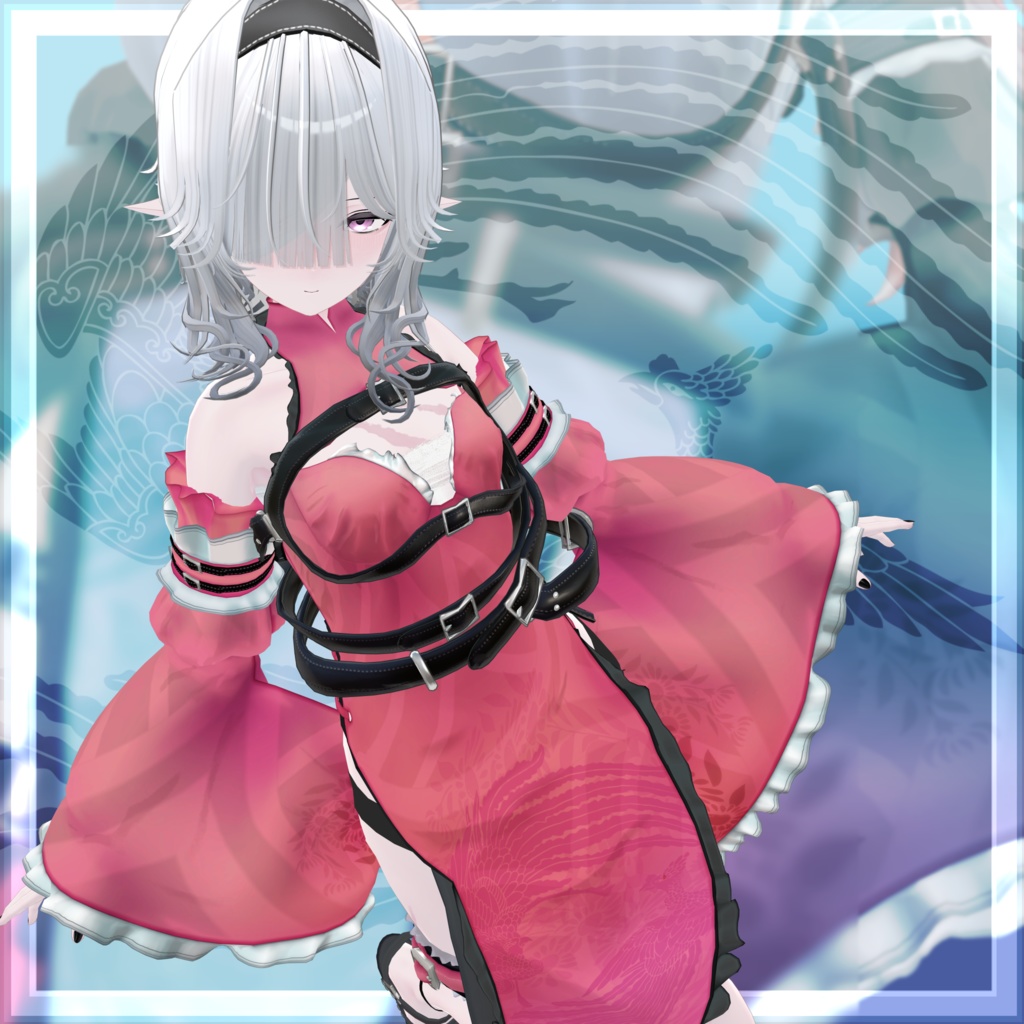 VRChat向け衣装モデル_サイバーチャイナ_cyber_China_イベリス-Iberis-対応差分