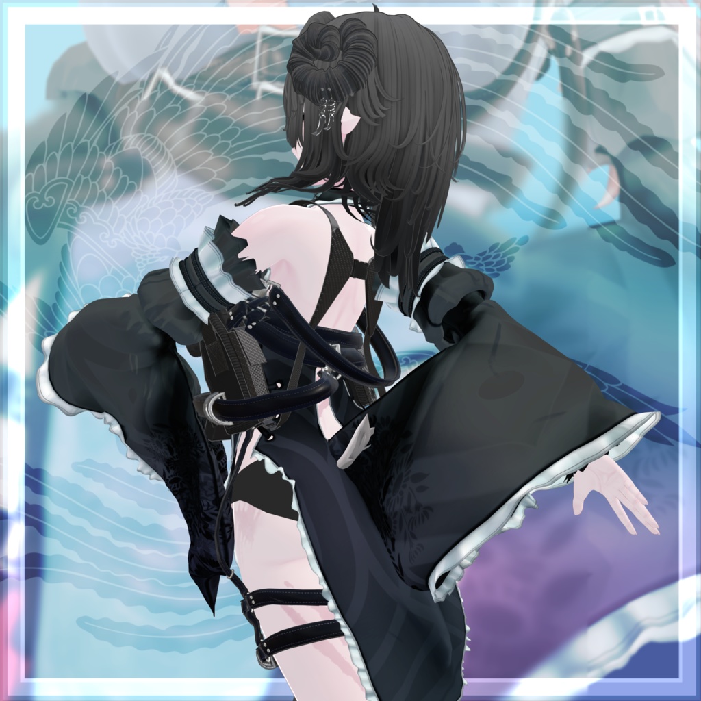 VRChat向け衣装モデル_サイバーチャイナ_cyber_China_イベリス-Iberis-対応差分