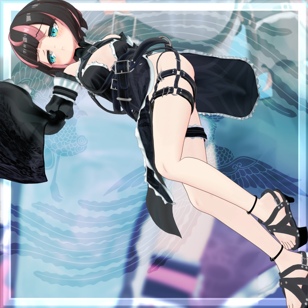 VRChat向け衣装モデル_サイバーチャイナ_cyber_China ユーリヤ&ワイルドキャットコーデ イリオ素体 対応差分