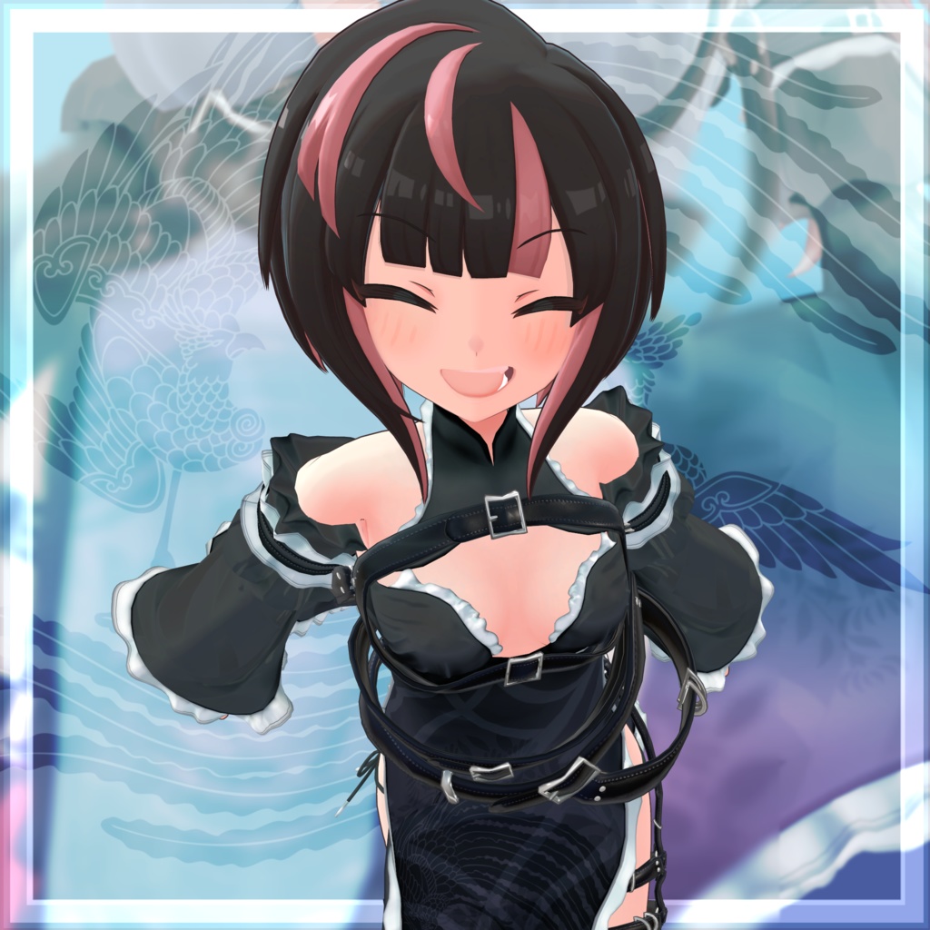 VRChat向け衣装モデル_サイバーチャイナ_cyber_China ユーリヤ&ワイルドキャットコーデ イリオ素体 対応差分