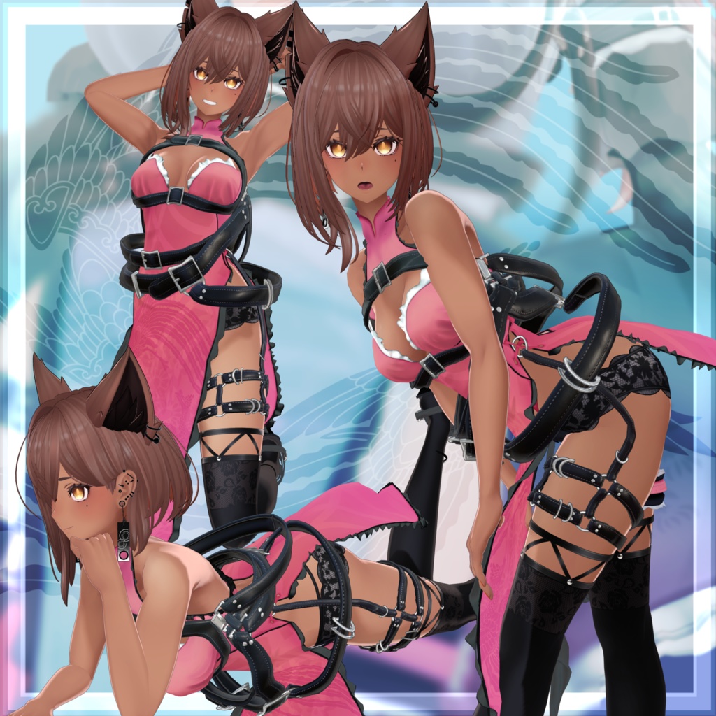 VRChat向け衣装モデル_サイバーチャイナ_cyber_China Lasyusha〈ラシューシャ〉対応差分