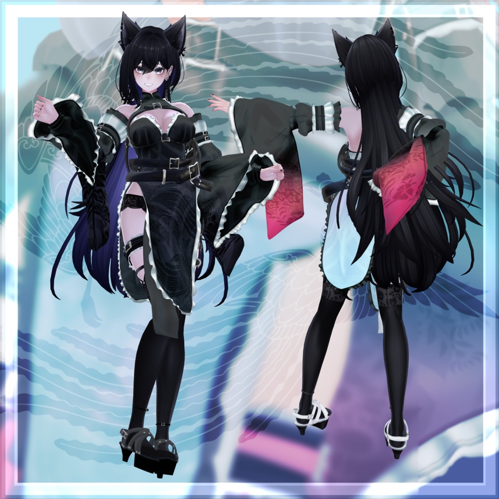 VRChat向け衣装モデル_サイバーチャイナ_cyber_China Lasyusha〈ラシューシャ〉対応差分