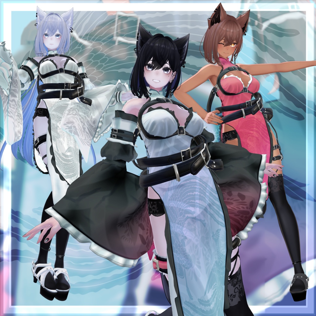 VRChat向け衣装モデル_サイバーチャイナ_cyber_China Lasyusha〈ラシューシャ〉対応差分