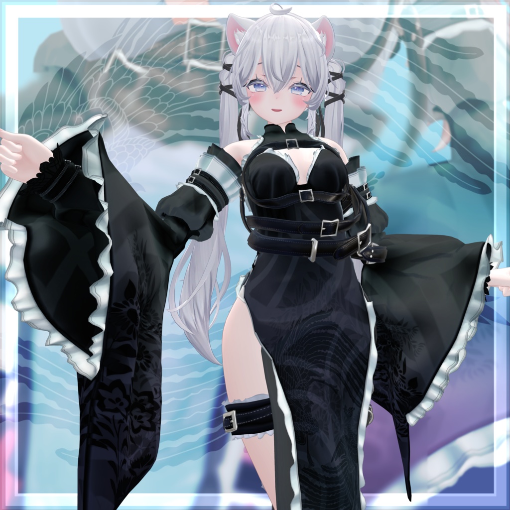 VRChat向け衣装モデル_サイバーチャイナ_cyber_China 『Sio / しお /』対応差分