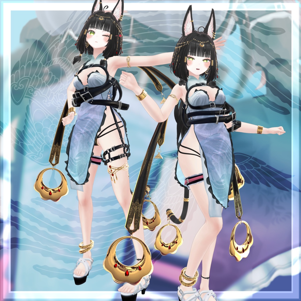 VRChat向け衣装モデル_サイバーチャイナ_cyber_China キシャ【Kisha】対応差分