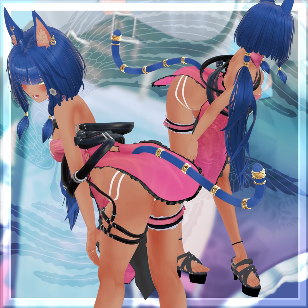 VRChat向け衣装モデル_サイバーチャイナ_cyber_China キシャ【Kisha】対応差分