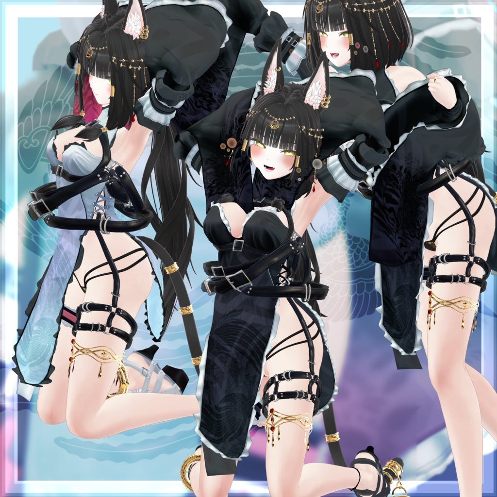 VRChat向け衣装モデル_サイバーチャイナ_cyber_China キシャ【Kisha】対応差分