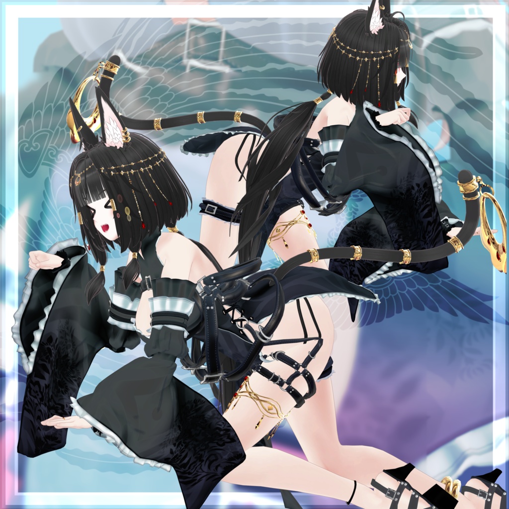 VRChat向け衣装モデル_サイバーチャイナ_cyber_China キシャ【Kisha】対応差分