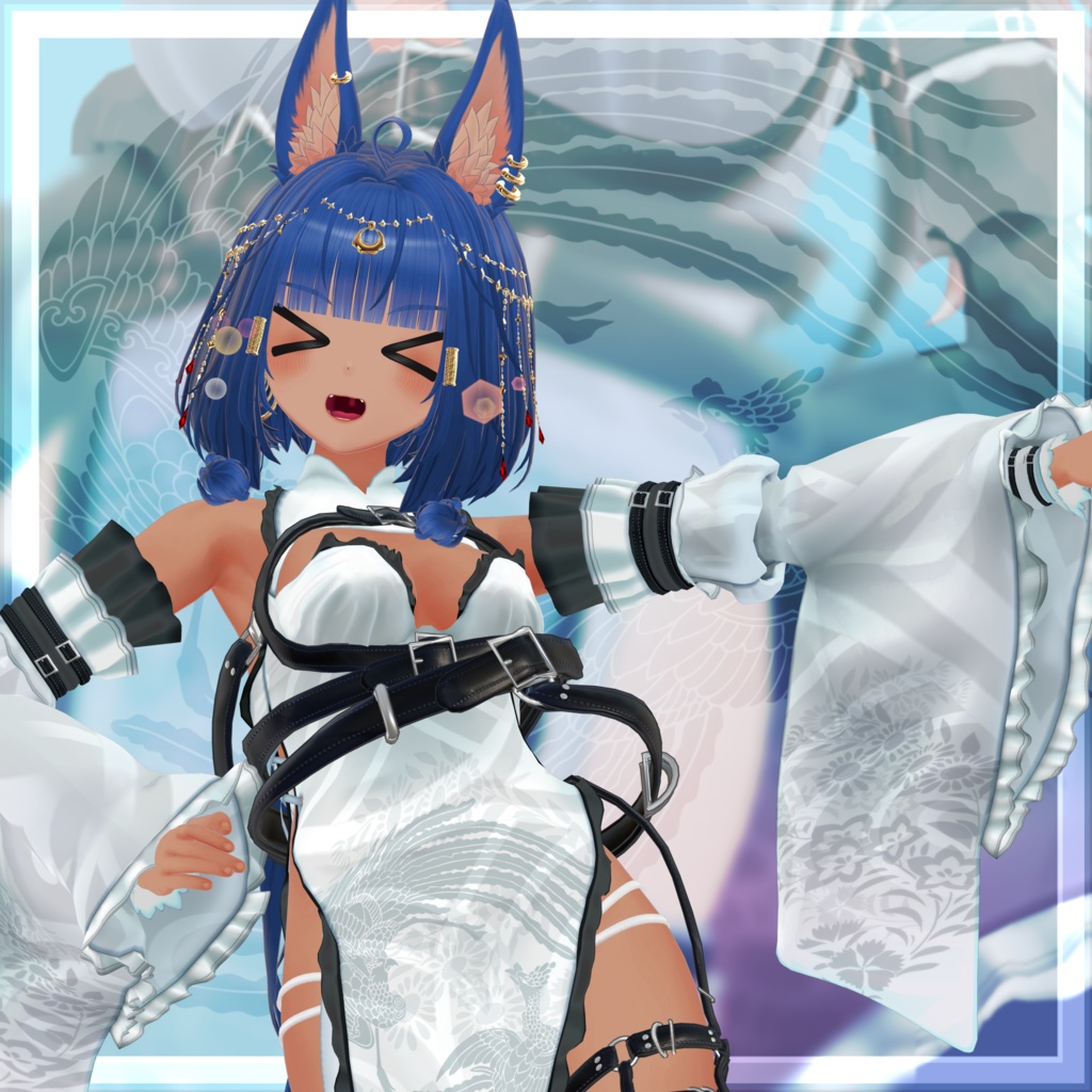 VRChat向け衣装モデル_サイバーチャイナ_cyber_China キシャ【Kisha】対応差分